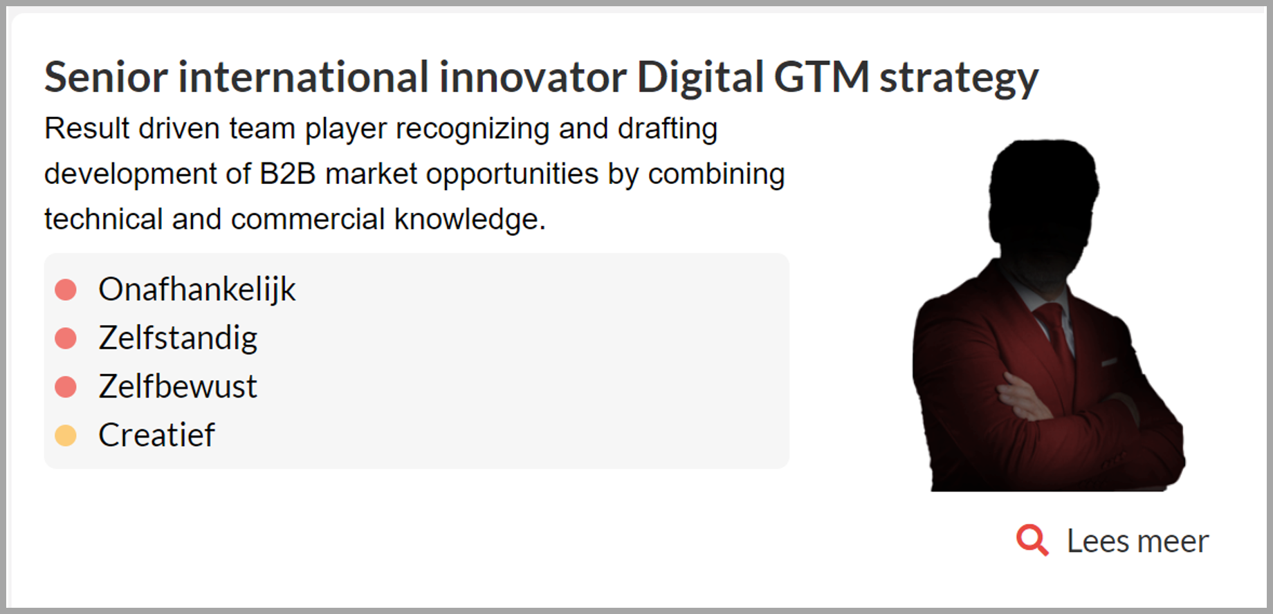 Senior Int Innovator digital GTM strategy